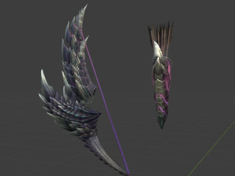 Alatreon Bow - Monster Hunter World 3D Model