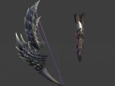 Alatreon Bow - Monster Hunter World 3D Model