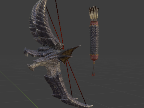Bow of Rack Ruin - Monster Hunter World Modelo 3D