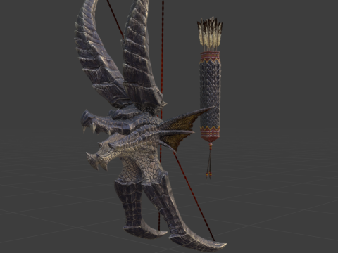 Bow of Rack Ruin - Monster Hunter World Modelo 3D