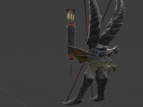 Bow of Rack Ruin - Monster Hunter World Modelo 3D