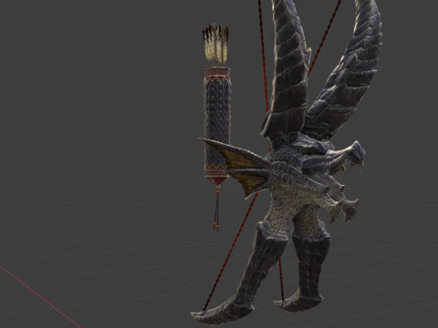 Bow of Rack Ruin - Monster Hunter World 3D Model