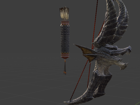 Bow of Rack Ruin - Monster Hunter World Modelo 3D
