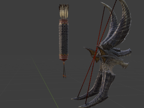 Bow of Rack Ruin - Monster Hunter World Modelo 3D
