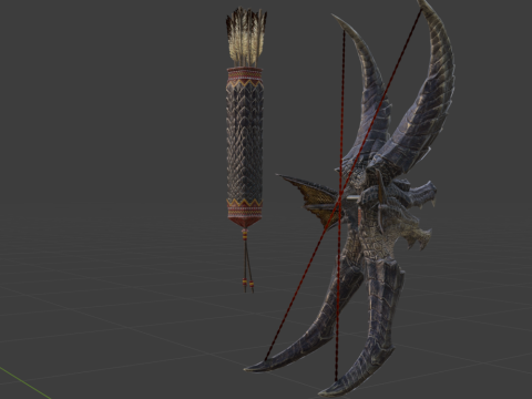 Bow of Rack Ruin - Monster Hunter World Modelo 3D