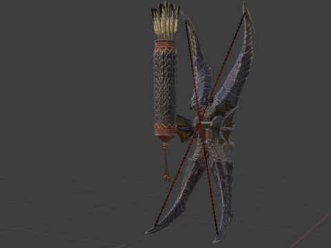 Bow of Rack Ruin - Monster Hunter World Modelo 3D