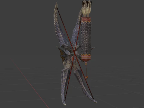 Bow of Rack Ruin - Monster Hunter World 3D Model