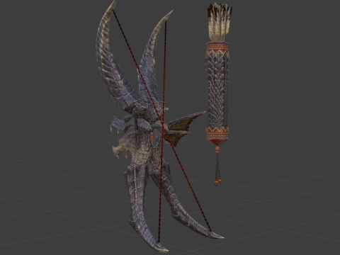 Bow of Rack Ruin - Monster Hunter World Modelo 3D