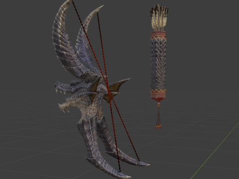 Bow of Rack Ruin - Monster Hunter World Modelo 3D