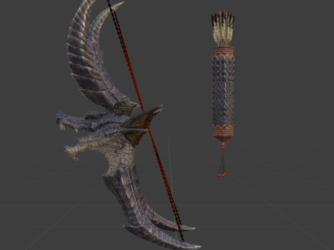 Bow of Rack Ruin - Monster Hunter World Modelo 3D