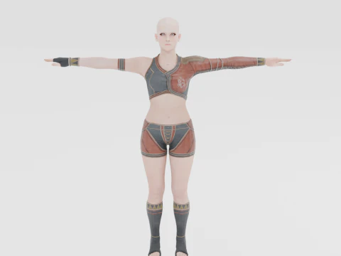 Hunter Female Base Model - Monster Hunter World Modelo 3D