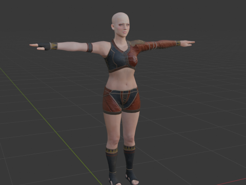 Hunter Female Base Model - Monster Hunter World Modelo 3D