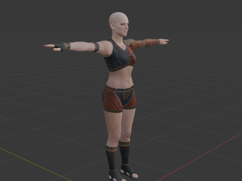 Hunter Female Base Model - Monster Hunter World Modelo 3D