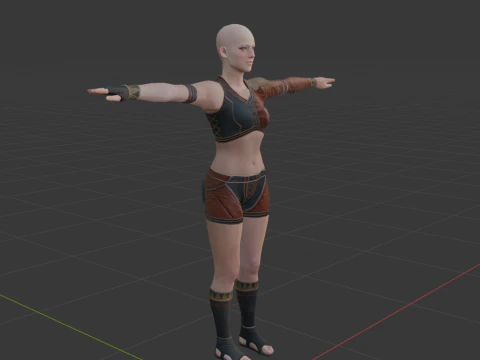 Hunter Female Base Model - Monster Hunter World 3D Model
