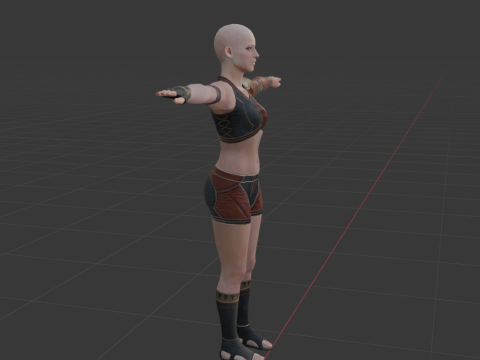 Hunter Female Base Model - Monster Hunter World Modelo 3D