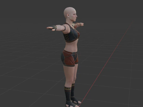 Hunter Female Base Model - Monster Hunter World 3D Model