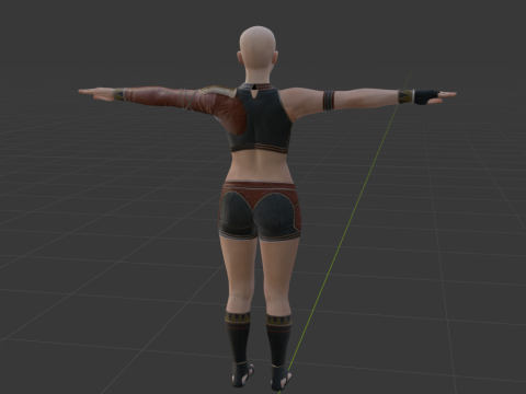 Hunter Female Base Model - Monster Hunter World Modelo 3D