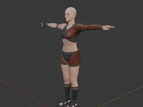 Hunter Female Base Model - Monster Hunter World Modelo 3D