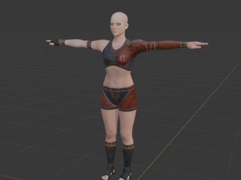 Hunter Female Base Model - Monster Hunter World Modelo 3D
