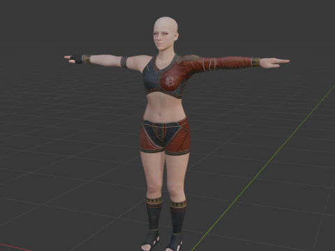 Hunter Female Base Model - Monster Hunter World 3D Model