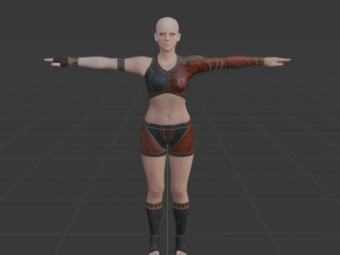 Hunter Female Base Model - Monster Hunter World Modelo 3D