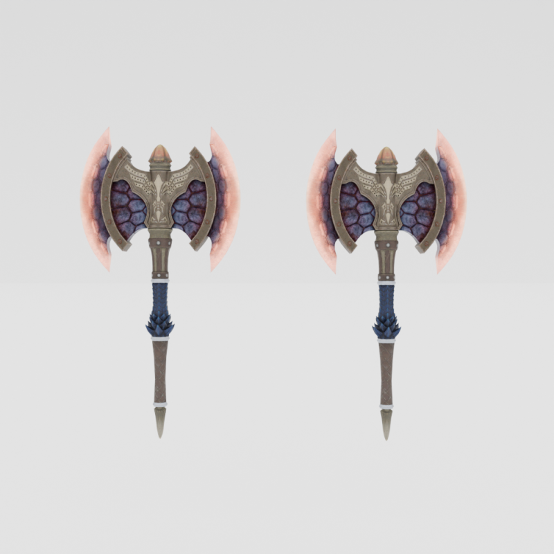 Blazing Warhawks Dual Blades - Monster Hunter World 3D Model .c4d .max .obj .3ds .fbx .stl .blend 