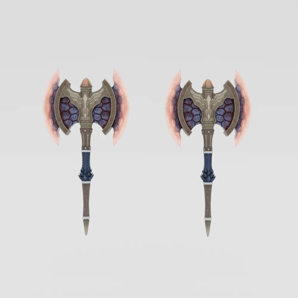 Blazing Warhawks Dual Blades - Monster Hunter World 3D Model .c4d .max .obj .3ds .fbx .stl .blend 