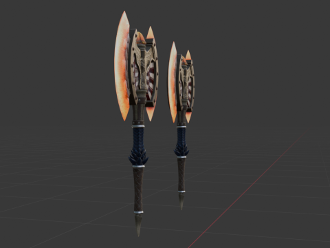 Blazing Warhawks Dual Blades - Monster Hunter World 3D Model