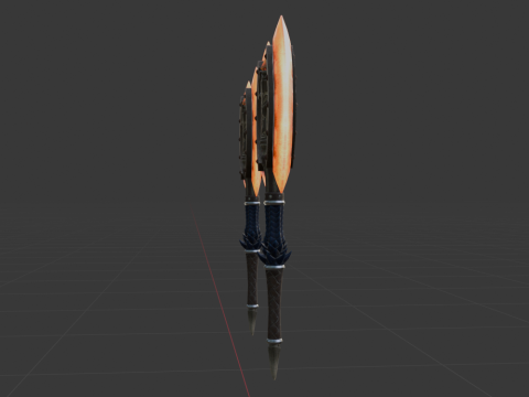 Blazing Warhawks Dual Blades - Monster Hunter World 3D Model