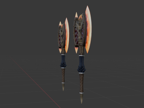 Blazing Warhawks Dual Blades - Monster Hunter World 3D Model