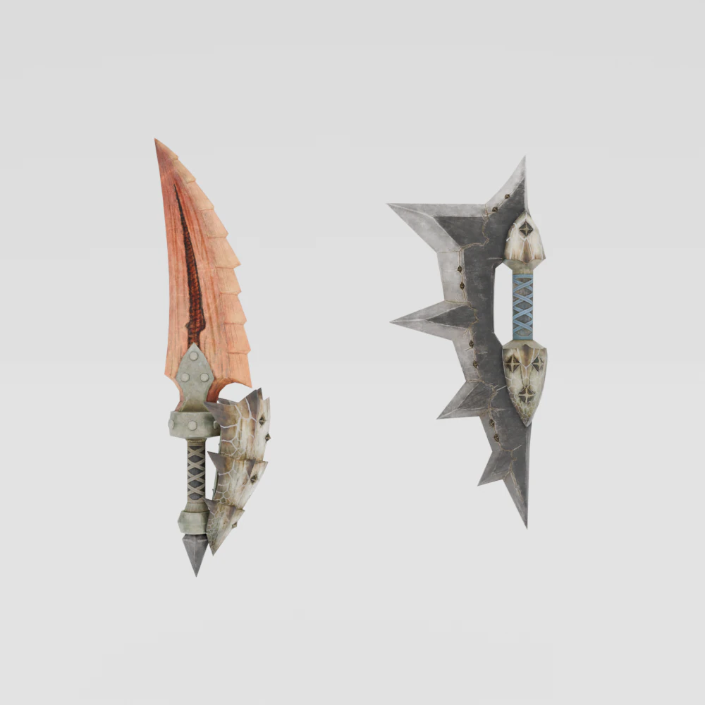 Blizzarioths Dual Blades - Monster Hunter World 3D Model .c4d .max .obj .3ds .fbx .stl .blend