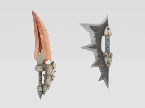 Espadas dobles de Blizzarioth - Monster Hunter World Modelo 3D