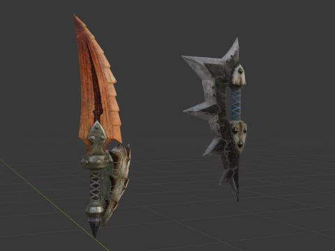 Blizzarioths Dual Blades - Monster Hunter World 3D Model