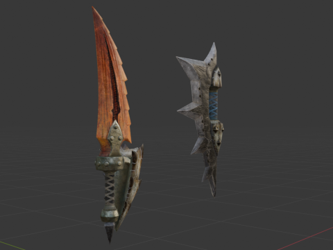 Blizzarioths Dual Blades - Monster Hunter World Modèle 3D
