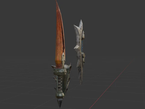 Blizzarioths Dual Blades - Monster Hunter World 3D Model