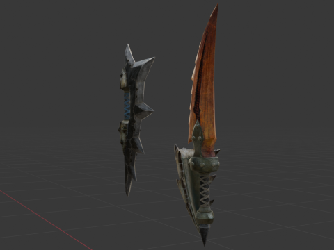 Blizzarioths Dual Blades - Monster Hunter World Modèle 3D