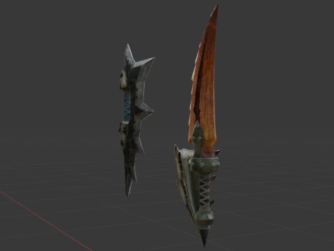 Blizzarioths Dual Blades - Monster Hunter World 3D Model