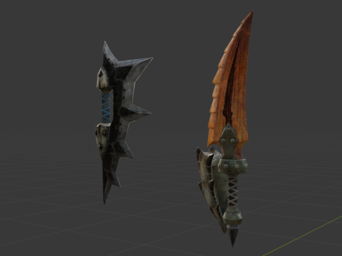 Blizzarioths Dual Blades - Monster Hunter World Modèle 3D