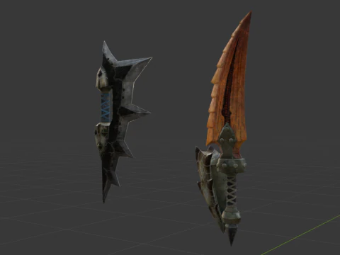 Blizzarioths Dual Blades - Monster Hunter World 3D Model