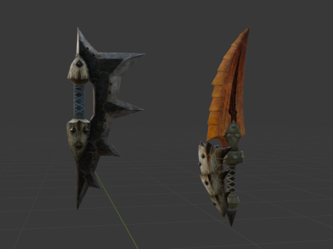 Blizzarioths Dual Blades - Monster Hunter World Modèle 3D