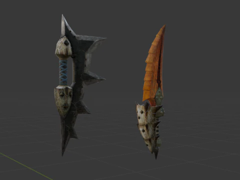 Blizzarioths Dual Blades - Monster Hunter World 3D Model