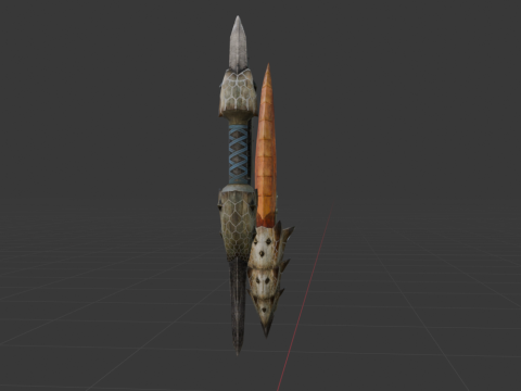 Blizzarioths Dual Blades - Monster Hunter World Modèle 3D