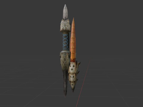 Blizzarioths Dual Blades - Monster Hunter World 3D Model