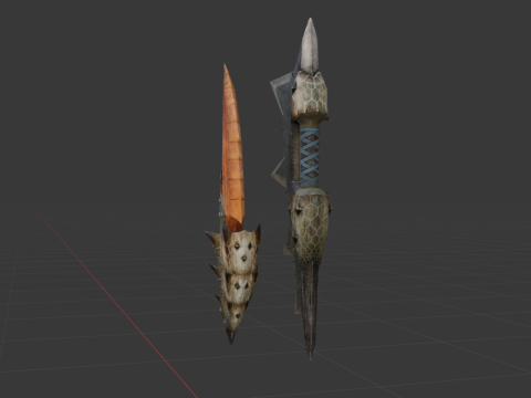 Blizzarioths Dual Blades - Monster Hunter World Modèle 3D