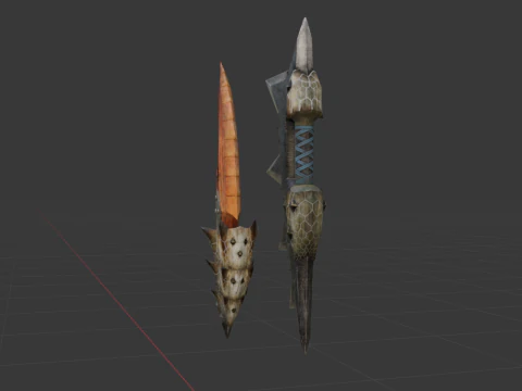 Blizzarioths Dual Blades - Monster Hunter World 3D Model