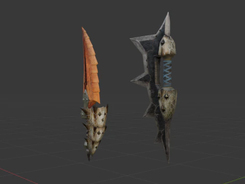 Blizzarioths Dual Blades - Monster Hunter World 3D Model