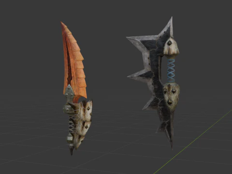 Blizzarioths Dual Blades - Monster Hunter World 3D Model
