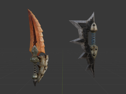 Blizzarioths Dual Blades - Monster Hunter World Modèle 3D