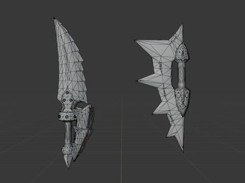 Blizzarioths Dual Blades - Monster Hunter World Modèle 3D