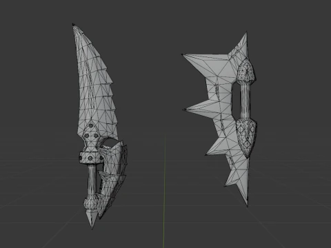Blizzarioths Dual Blades - Monster Hunter World 3D Model